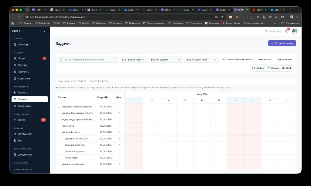 Диаграмма Gantt